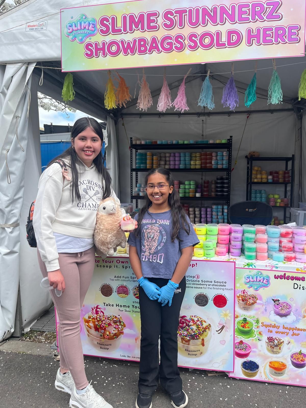 The SlimeStunnerz showbag stall at the Melbourne Royal Show 2025